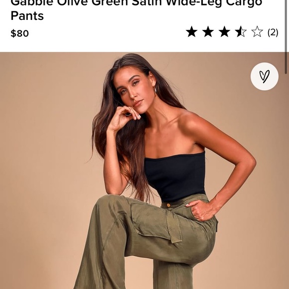 Satin wide leg cargos (LuLu’s) - Picture 2 of 7